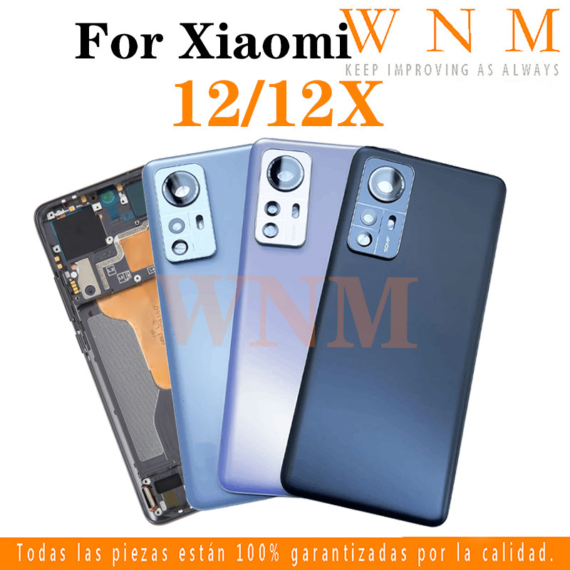 สําหรับ เสี่ยวหมี่ 12 / 12X / 12ส จอแอลซีดี กรอบด้านหน้าฝาฝาหลังแบตเตอรี่ + กรอบกลาง + ชิ้นส่วนกรอบกล้องด้านหลังกรณีที่อยู่อาศัยศูนย์แชสซีปก + ปุ่ม