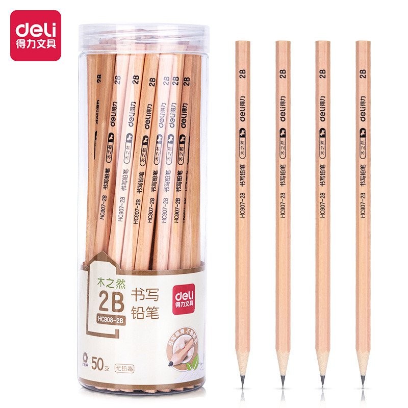 Log หกเหลี่ยม Rod 2BHB ปากกาวาดภาพ Sketch การเขียน 50 ดินสอ HC908 Sticks ดินสอที่มีประสิทธิภาพนักเรี