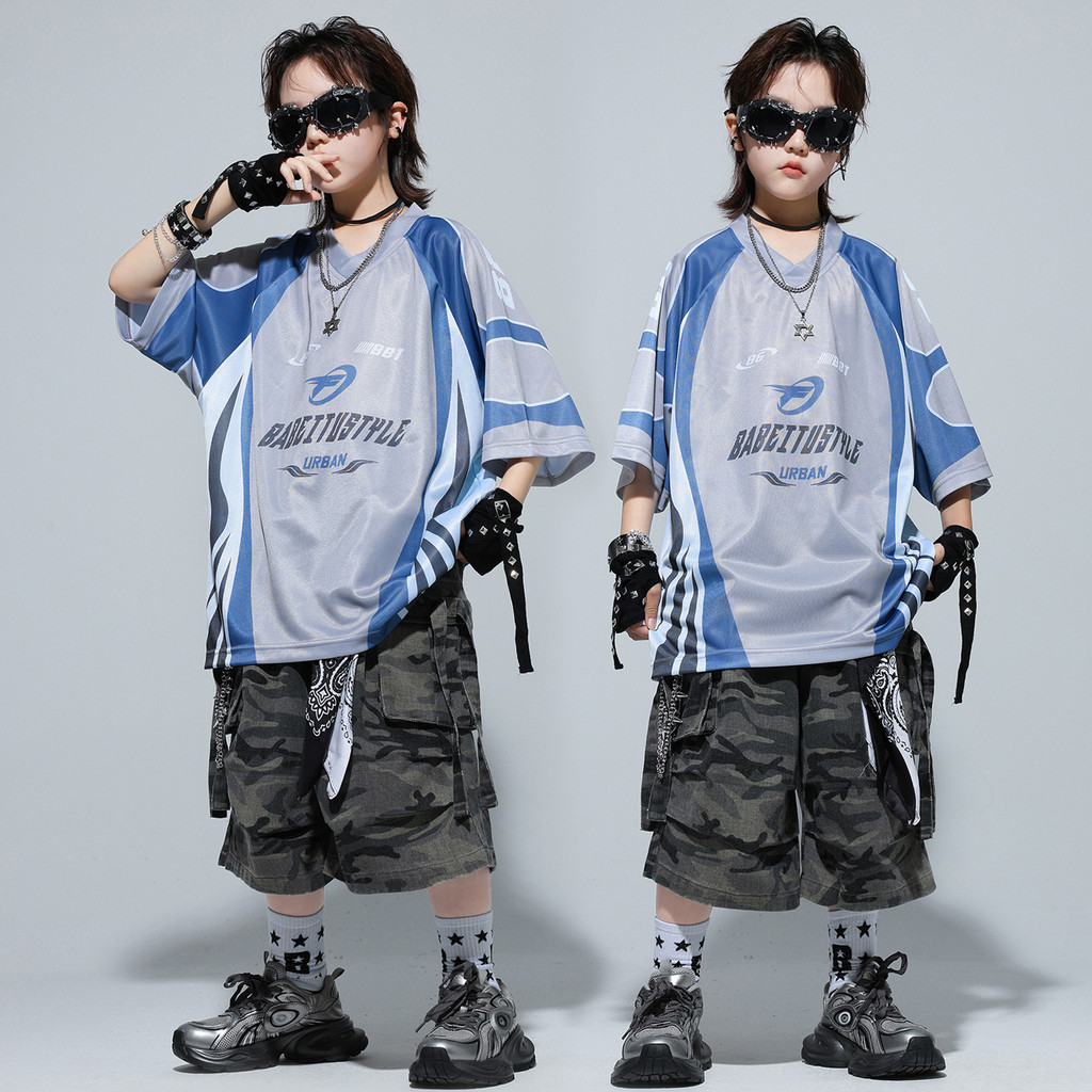 3-16 ปีประสิทธิภาพเครื่องแต่งกาย/เด็ก Street Dance เครื่องแต่งกายอินเทรนด์/ฤดูร้อนชายหญิง Hip-Hop เด็กเต้นรําชุด/Elementary School นักเรียน Catwalk Performance Costu