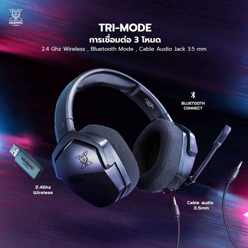🛵มีส่งด่วน💨NUBWO X99 PRO WIRELESS GAMING HEADSET หูฟังเกมมิ่งไร้สาย รับประกัน 2 ปี