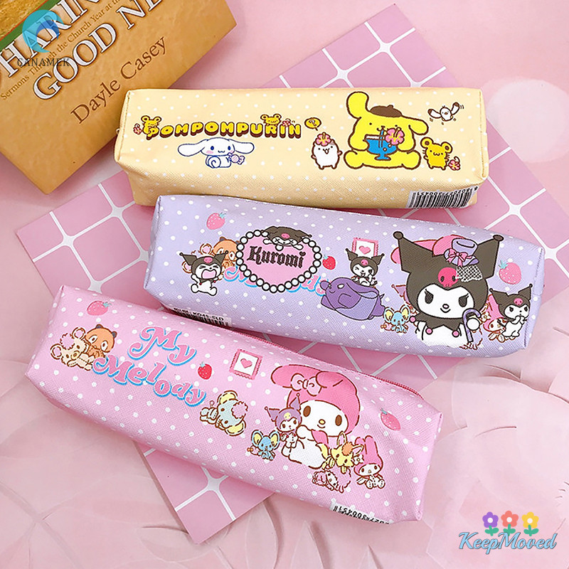 Keepmoved Kawaii Cinnamoroll Kuromi My Melody Sanrio กระเป๋าดินสอปากกาน่ารักกระเป๋าเก็บเครื่องสําอางนักเรียนอุปกรณ์เครื่องเขียนของขวัญใหม่