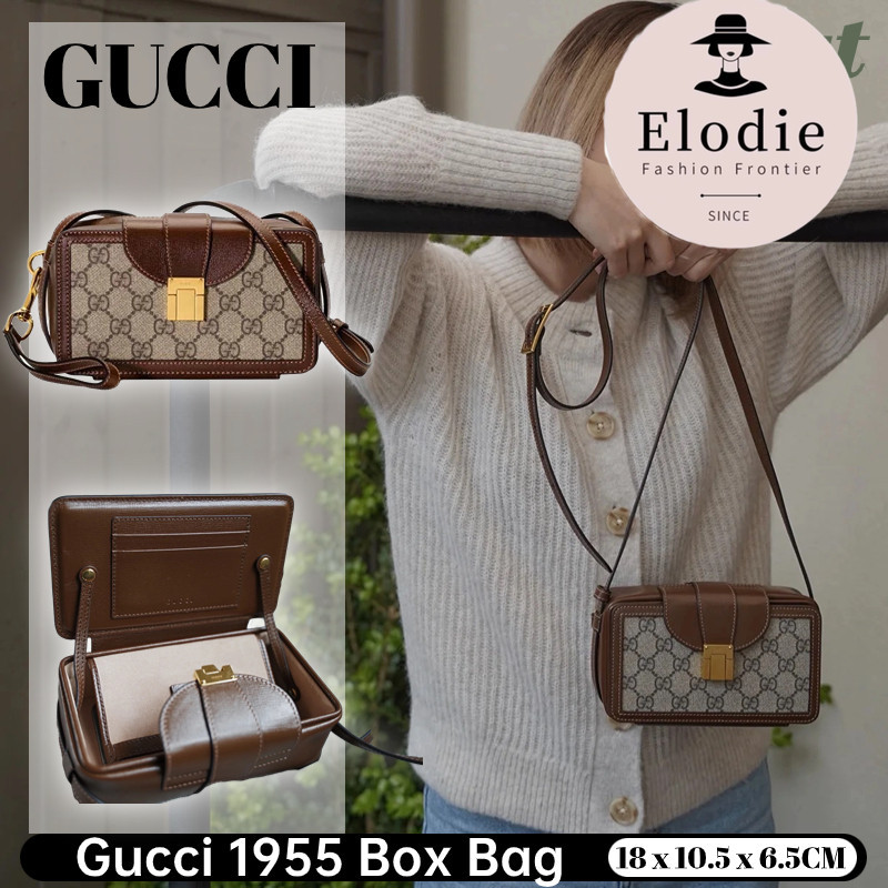 Gucci 1955 กระเป๋าถือหัวเข็มขัดกระเป๋าสะพายข้างผู้ชาย