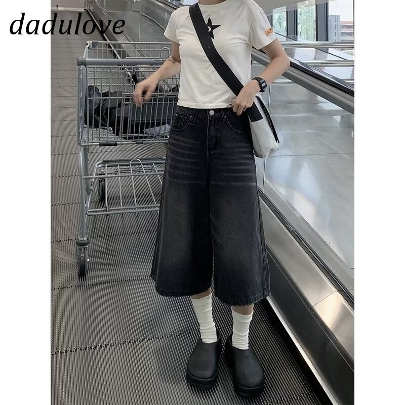 DaDulove New American Ins High Street Retro Denim Shorts Niche High Waist Wide Leg Pants Large Size Hot Pants