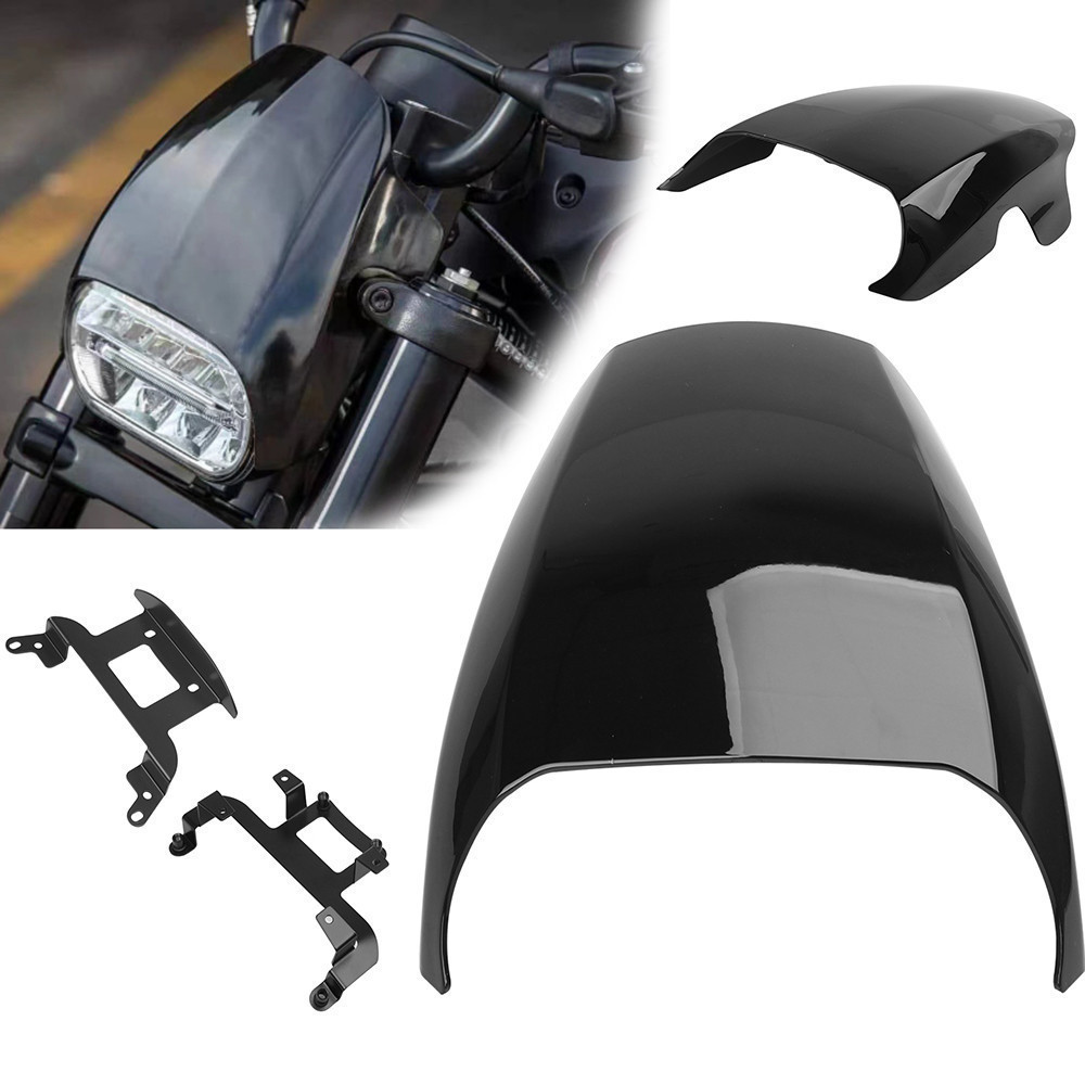 YJ Motorcycle Gloss Black ABS Headlamp Front Cowl Headlight Fairing Cover For Harley Sportster S 125