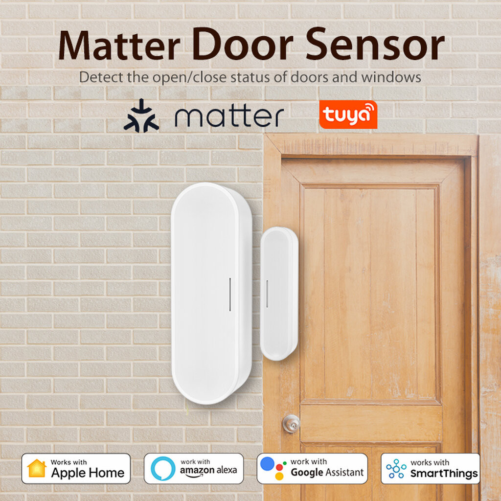 Tuya เซ็นเซอร์ประตู ใช้ถ่านหรือเสียบสาย รองรับ Matter ผ่านคลื่น Thread – Door Sensor รองรับ HomeKit, Google Home