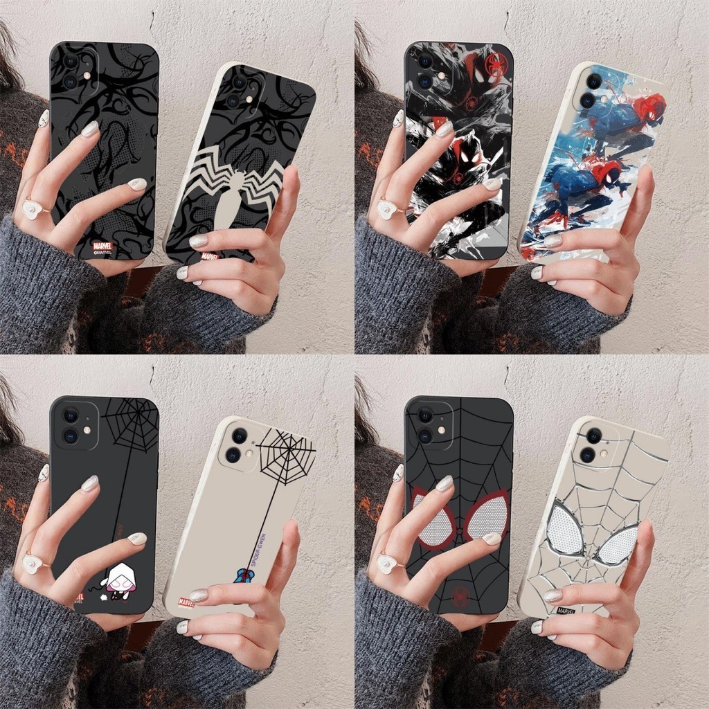 Spider Man การ์ตูนสร้างสรรค์กันกระแทกเคสโทรศัพท์ OPPO R15 R17 PRO A76 A96 A92S A1K K3 A92 A52 A93 A9
