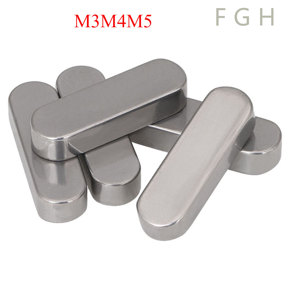 [FGHDW-1] 304 สแตนเลสหมุดกุญแจแบนมุมกลมขากุญแจสแควร์คีย์บาร์พินวัสดุ GB1096 A-Type Key Slot Pin Two-End ครึ่งวงกลม Square Key Flat Key Bar M3M4M5