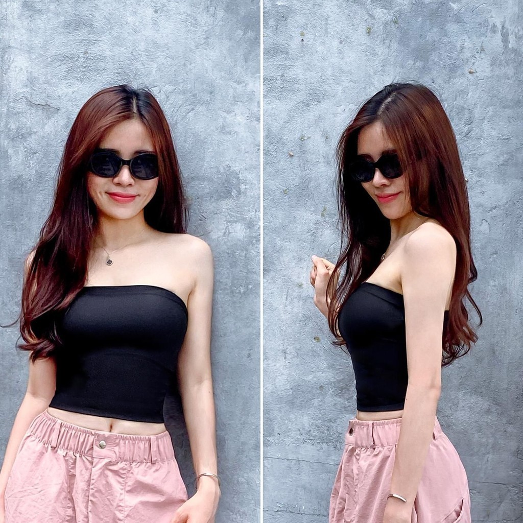 เสื้อครอปสายฝอ สําหรับผู้หญิง ก136 โดย กลาดิแม็กซ์ ผ้ายืดคอตตอนเนื้อหนา ยืดหยุ่นดี เท่ สไตล์วัยรุ่นแบบไดนามิก