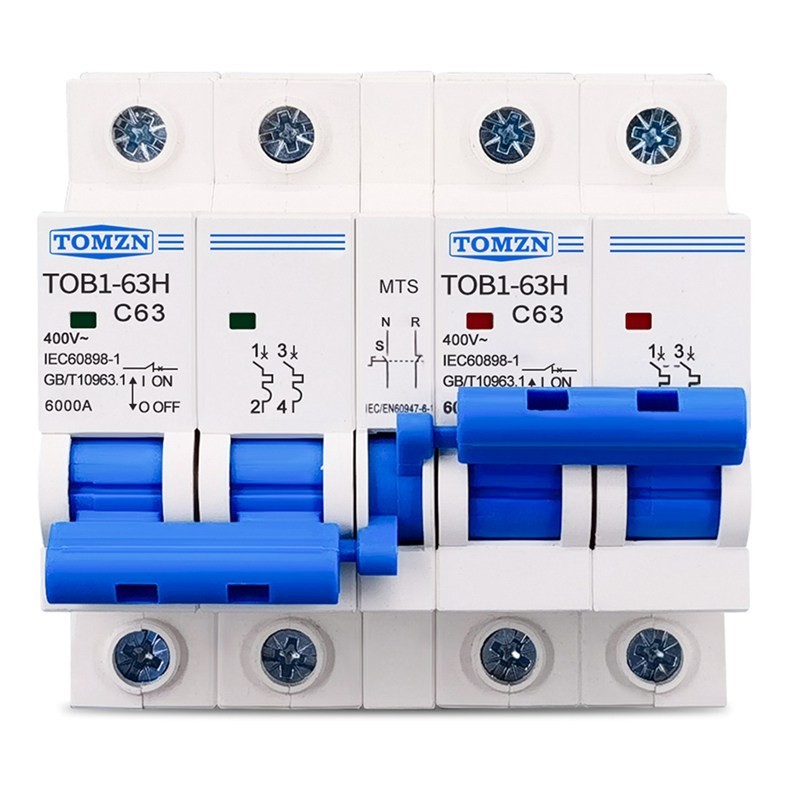 ✧TOMZN 2P 2P MTS TOMZN AC Dual Power Manual Transfer Switch Circuit Breaker MCB 50HZ/60HZ