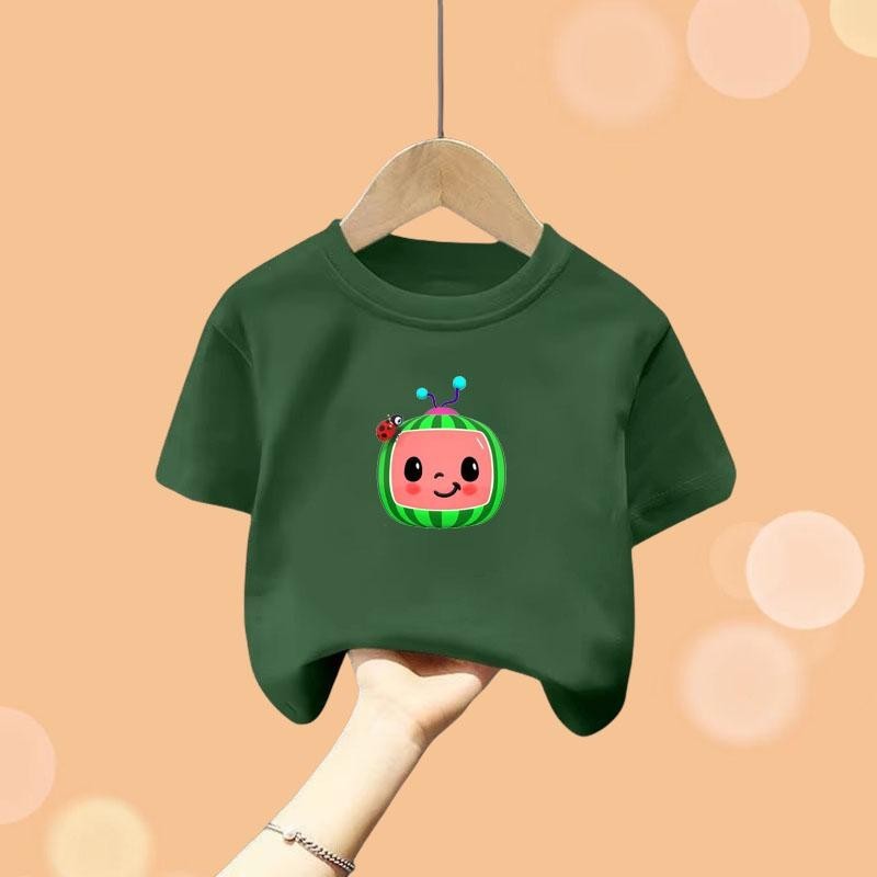 COD เสื้อยืดเด็กฤดูร้อนใหม่เหมาะสำหรับอายุ 1-12 ปี (แตงโม)