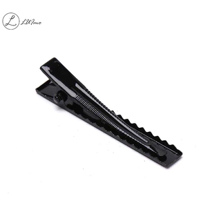 Luimo 100 ชิ้นกิ๊บสีดําเดี่ยวง่ามจระเข้ Hairpin Blank Setg กิ๊บติดผมใหม่