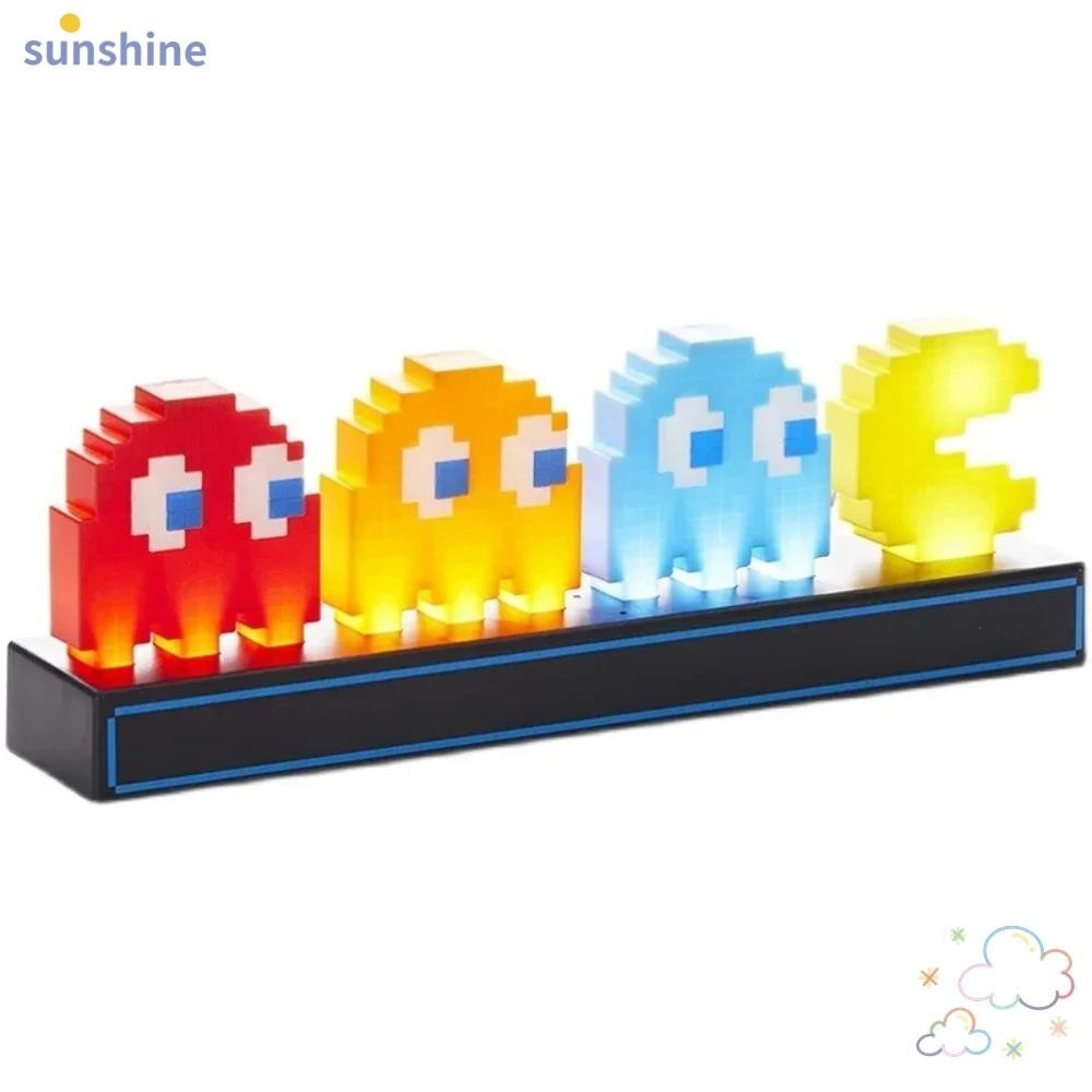 Ssunshine ไฟกลางคืน, ไฟพิกเซลรูปควบคุมด้วยเสียงสีสันสดใส, ของขวัญโคมไฟตั้งโต๊ะ LED ไอคอนเกม