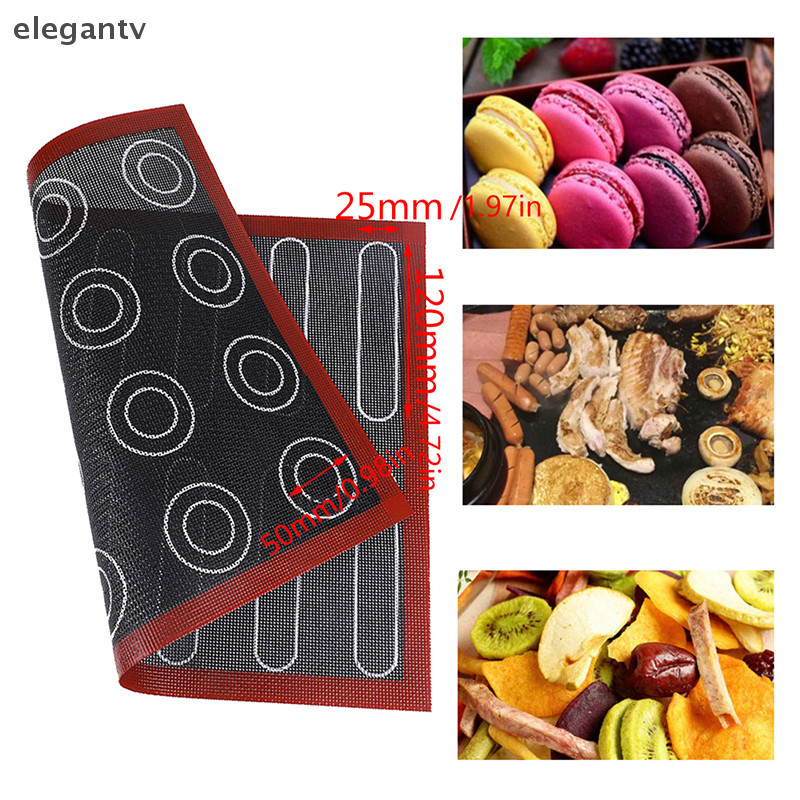Egn แผ่นรองอบซิลิโคนแบบมีรูทนความร้อนได้ 40x30 แผ่นรองขนมมาการอง N
