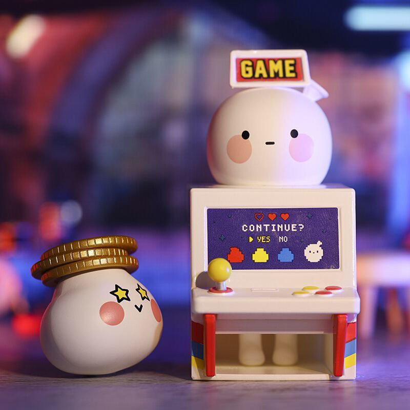 ของแท้ Pop Mart bobococo Have a Shop Mystery Box Claw Machine ซูเปอร์มาร์เก็ตขนมรถน่ารักของขวัญรูป