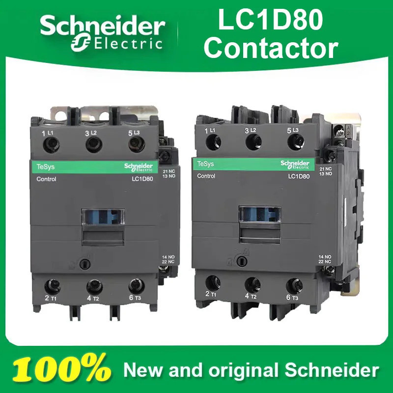 Original Schneider AC DC Contactor 3P LC1D80 110V 220V 38V 48V DC24V DC24V DC110V AC24V AC36V DC125V