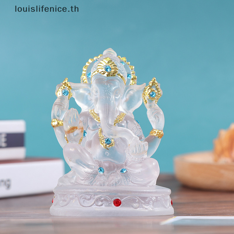 Lnneth Ganesh Hindu ช้างเทพเจ้าแห่งความสําเร็จรูปปั้นเรซิ่นใสหุ่นเครื่องประดับ HOT
