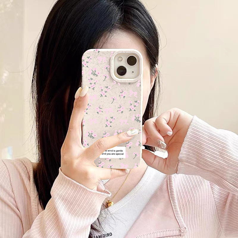 กรณีโทรศัพท์ อะนิเมะ ป้องกันการชนกัน iPhone 7 8 Plus 15PRO XR XS X 11 13 12 14 Pro Max กลุ่มดอกไม้