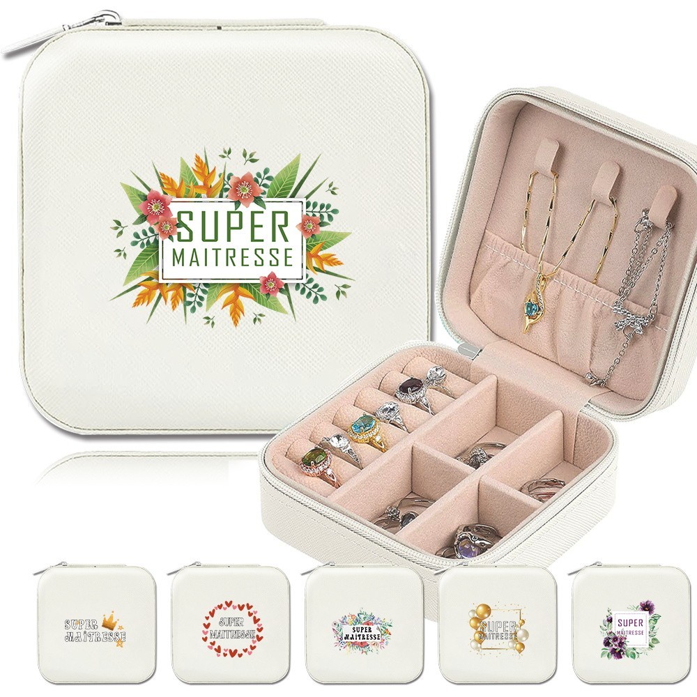 Jeweler Box Travel Leather Ring Jewelry Organizer Case Lady's Earrings Necklace Organizer Case Show 