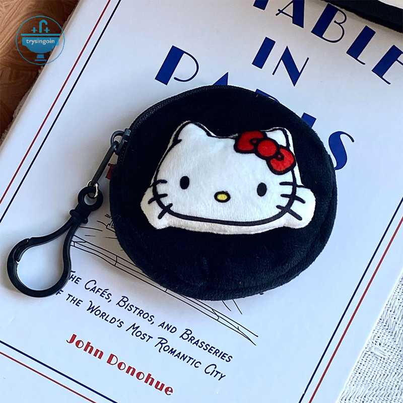 [trysingoin] การ์ตูน Hello Kitty Plush กระเป๋าใส่เหรียญน่ารัก KT Cat กระเป๋าพวงกุญแจกระเป๋าหูฟังแบบพกพากระเป๋าเก็บกุญแจกระเป๋าสําหรับสาวของขวัญ TH