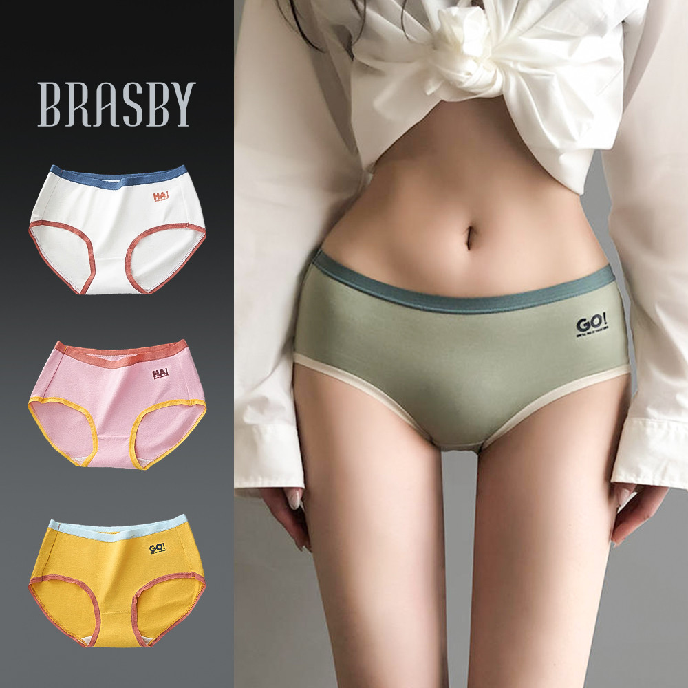 🎉Brasby🎉 ผู้หญิง กางเกงใน ฤดูร้อน กางเกงชั้นใน ผ้าฝ้าย เอวต่ำ ผ้าต้านเชื้อแบคทีเรีย สไตล์น่ารัก  ผ้านิ่ม สวมใส่สบาย