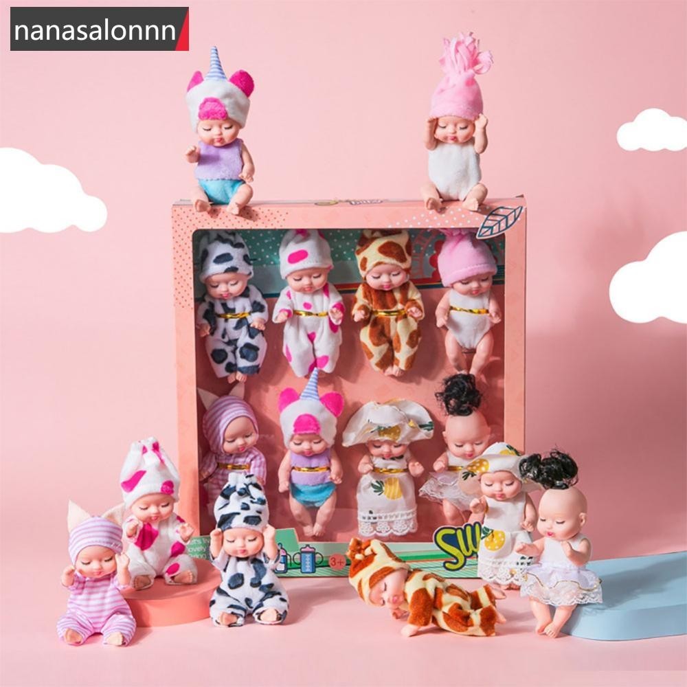 Nanasn| 3.5 นิ้ว PVC Reborn ตุ๊กตา Baby Reborn ของเล่นกันน้ําล้างทําความสะอาดได้ตุ๊กตาเด็กน่ารัก Min