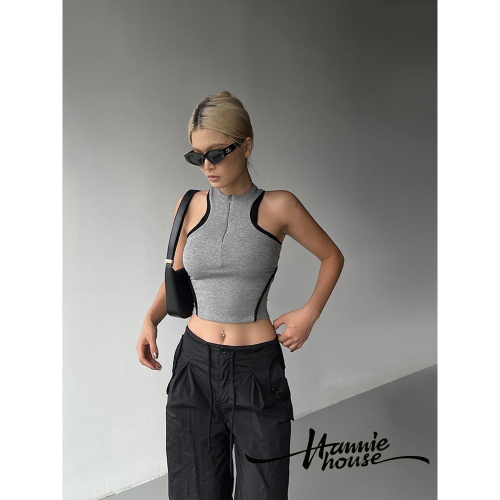 Hanie House- เสื้อกล้ามฤดูร้อนทรงเข้ารูปแขนกุดสําหรับผู้หญิง