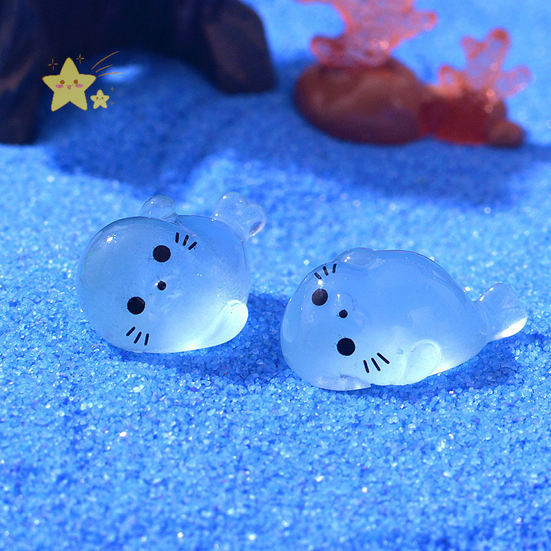 [JBTH] Luminous Seal Marine สัตว์เครื่องประดับจี้เรืองแสง Micro Garden Craft ภูมิทัศน์ปลาหัตถกรรมตกแต่ง [JB] - รูปที่ 3
