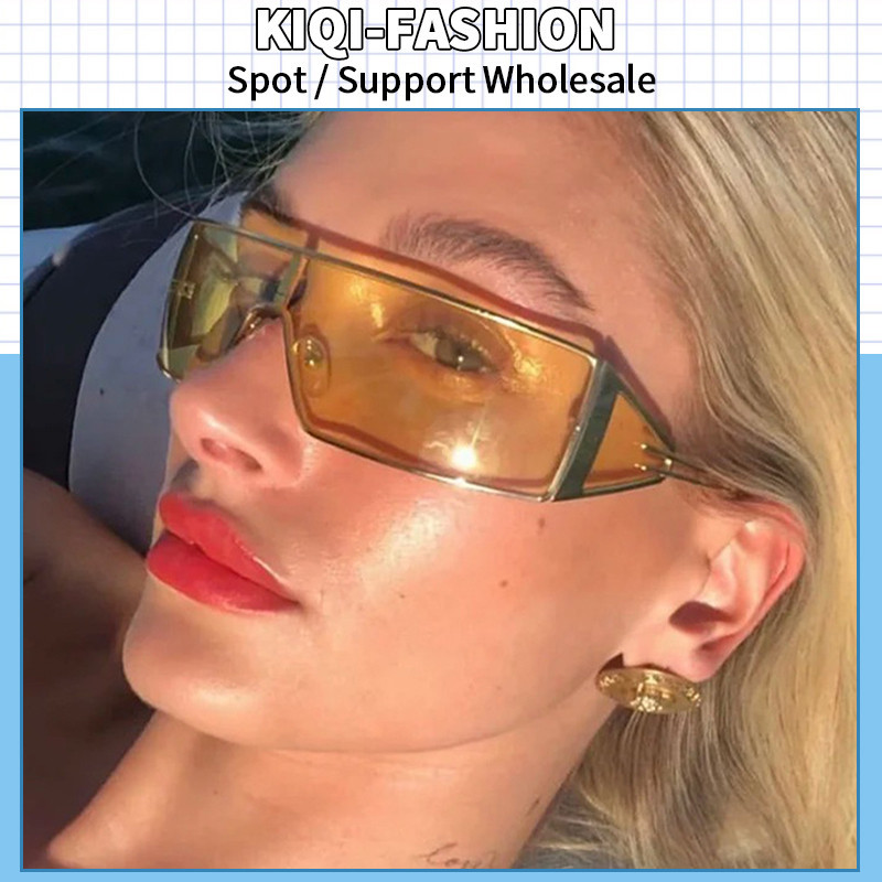 (QI-FASHION) และ Y2K แว่นตากันแดดโลหะแฟชั่นนําเข้าผู้หญิงกลางแจ้งแว่นตากันแดดหรูหรา