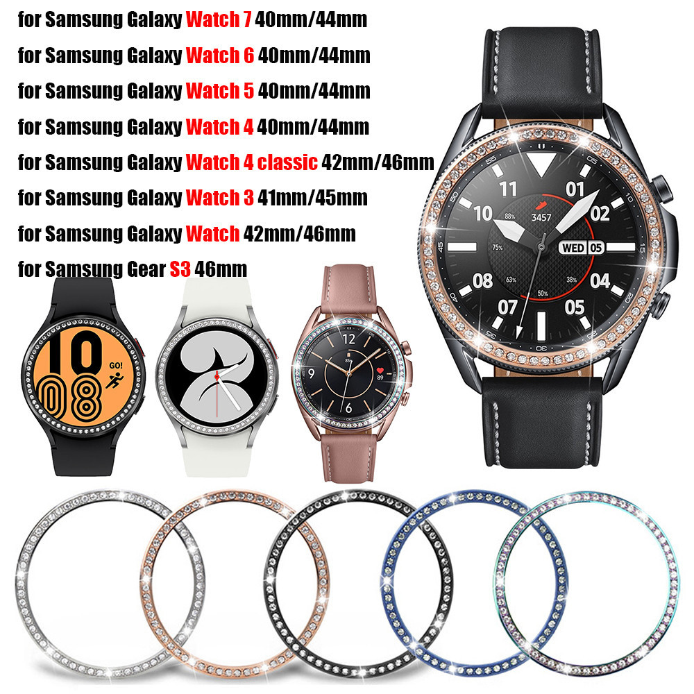 เคสนาฬิกาข้อมือโลหะ ประดับเพชร สําหรับ Samsung Galaxy Watch 7 6 5 4 Classic 40 มม. 44 มม. 42 มม. 46 มม. Galaxy Watch 3 Gear S3