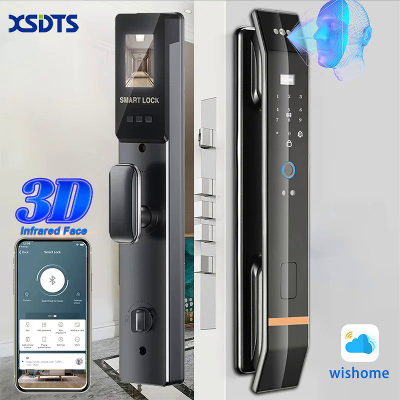 XSDTS 3D Face Smart Door Lock Digital Password Electronic Key IC Card  APP Unlock Fingerprint Locks 