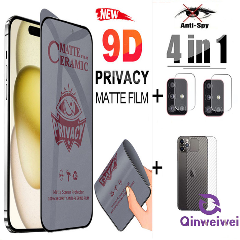 4in1 Matte Anti Spy เซรามิคกระจกนิรภัยสําหรับ OPPO A17 A17k A73 A95 A94 A74 F11 F21 A53 A33 A32 A7X 