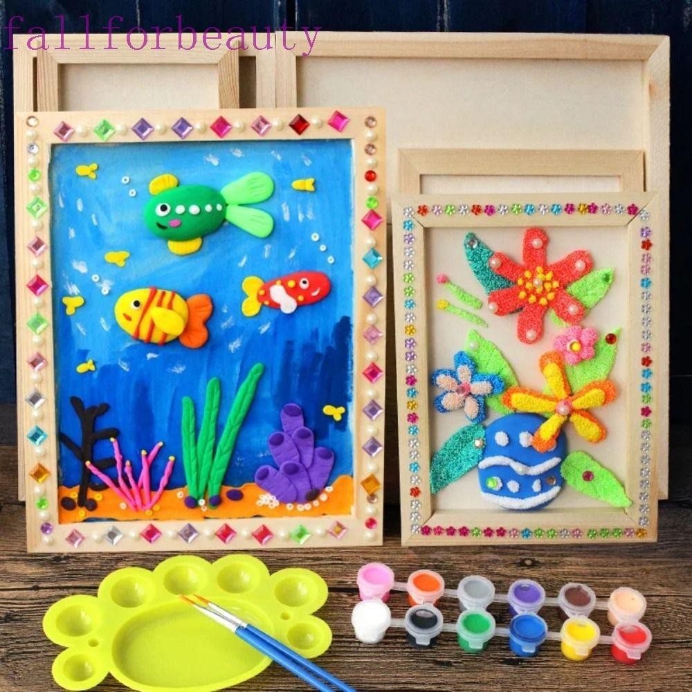 Fallforbeauty DIY กรอบดินเปล่า,ภาพวาด DIY Handcraft ผู้ถือภาพไม้,ธรรมชาติ DIY Craft หลายขนาดเดสก์ท็อปเครื่องประดับกรอบรูปโรงเรียน Class Party