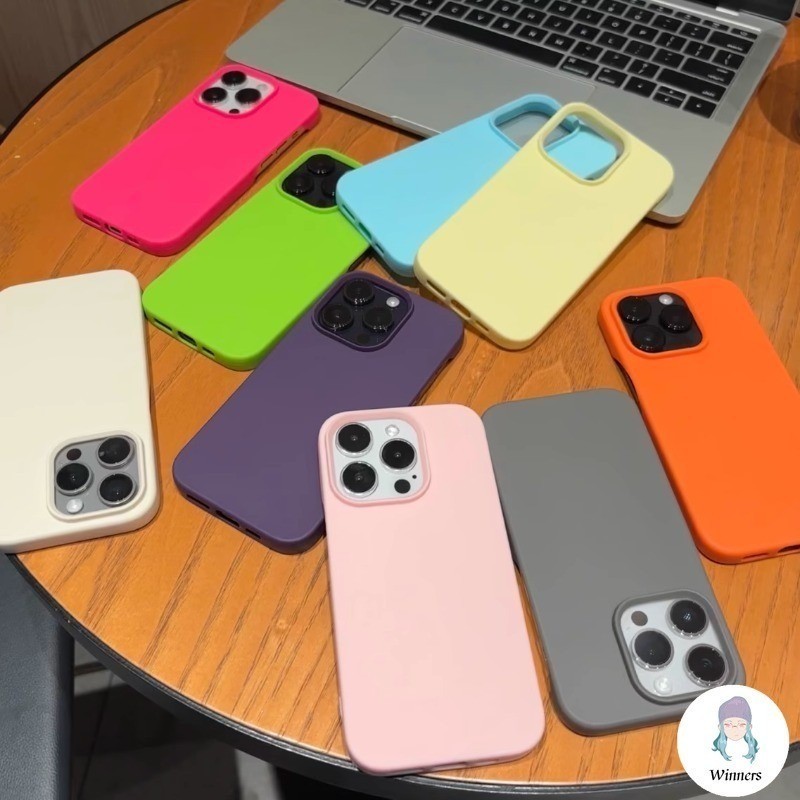 Macaroon รูปแบบหนัง Matte เคสโทรศัพท์สําหรับ Iphone 11 15 14 16 17 Pro Max 13 Promax 15/14 Plus ซิลิโคนอ่อนนุ่ม Ultra Thin สีทึบกันกระแทกโทรศัพท์ฝาหลัง