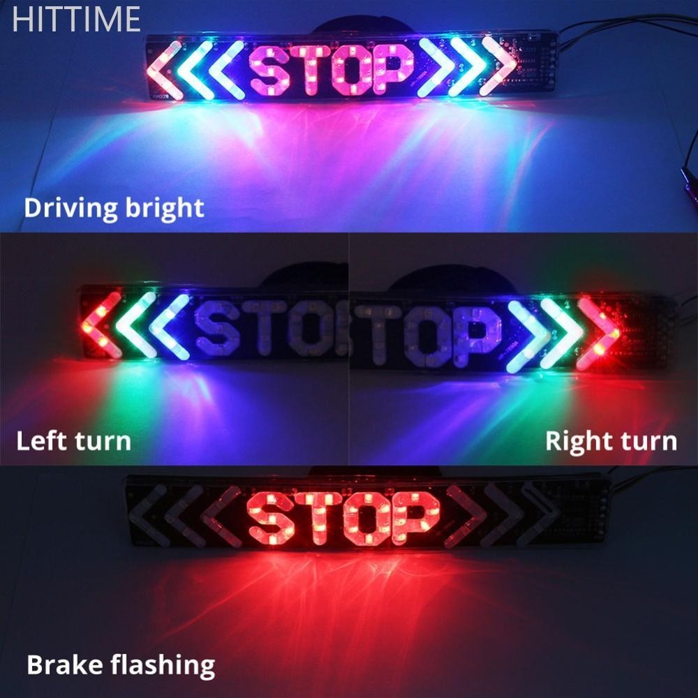 Hittime ไฟ LED รถจักรยานยนต์แฟลช STOP มอเตอร์ไฟแสดงสถานะโคมไฟเบรคไฟเลี้ยวขับรถไฟท้าย 12V ไฟเตือน F5T1