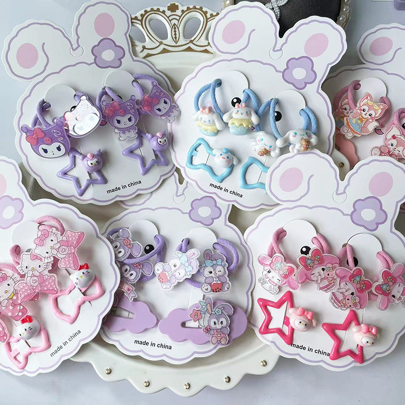 เครื่องประดับผมเด็กผู้หญิง Kuromi Hair Ties น่ารักการ์ตูน Headwear เจ้าหญิงอุปกรณ์เสริมเด็กทารก