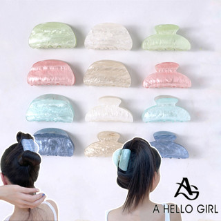 A HELLO GIRL Simple French Light Luxury อะคริลิคคว้าคลิปขนาดกลาง Ins สไตล์คลิปผมจับ Shark คลิปเครื่องประดับแผ่นคลิปผม