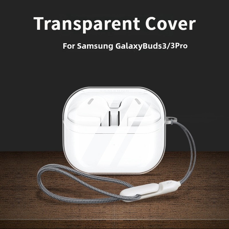 Soft Simple Minimalist พร้อมพวงกุญแจสําหรับ Samsung Galaxy Buds3 3Pro TPU โปร่งใสป้องกันหูฟังปลอก Buds 3 Pro ฝาครอบ