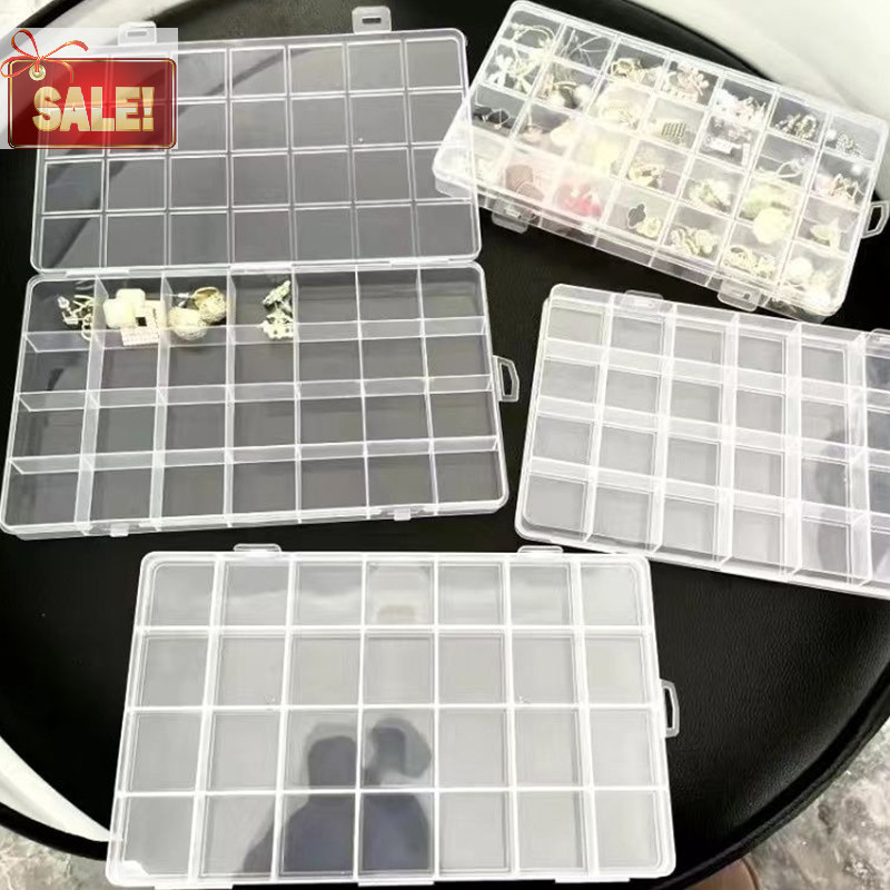 Bl 24 ช่องเล็บ Decal กล่องเก็บเล็บอุปกรณ์เสริมกล่องเก็บที่ถอดออกได้ตารางเล็บ Rhinestone กล่องเครื่องประดับอุปกรณ์เสริม A