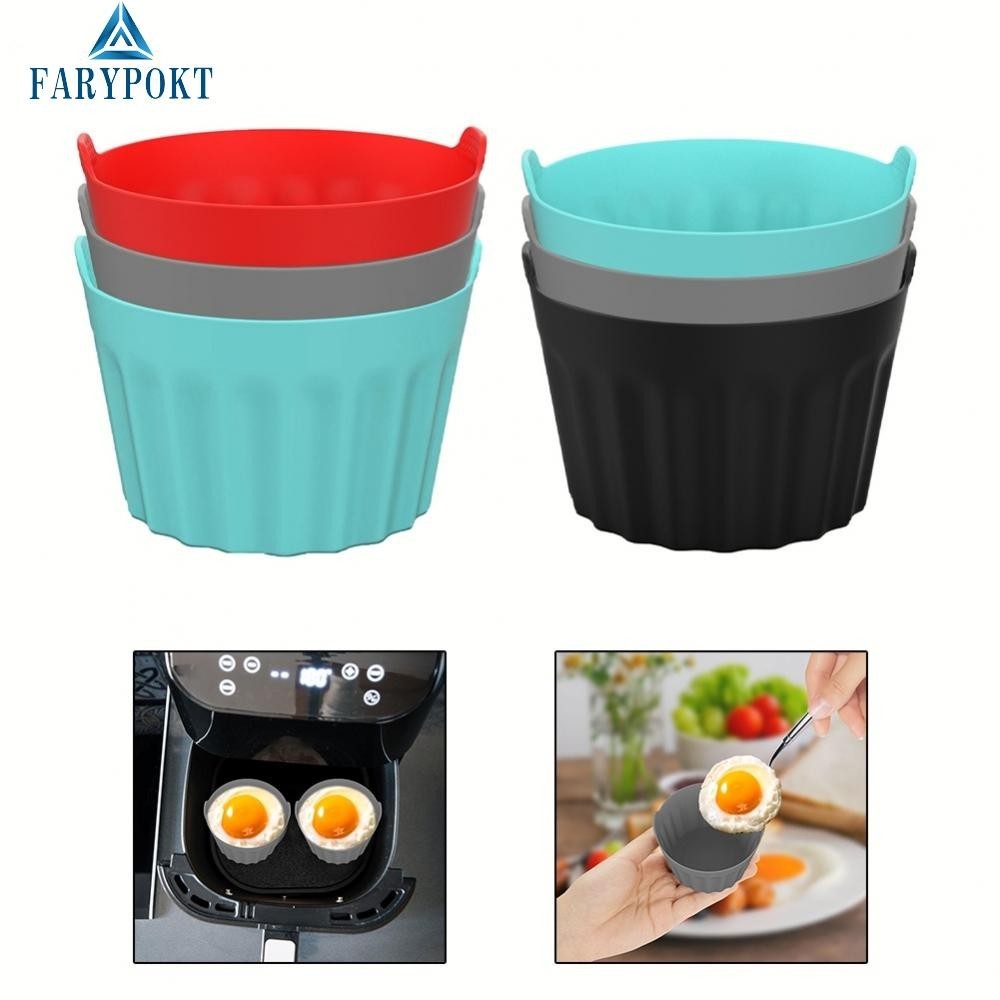 Easy Release Air Fryer Egg Poacher ซิลิโคน Ramekins สําหรับทําความสะอาดอย่างรวดเร็วและง่าย