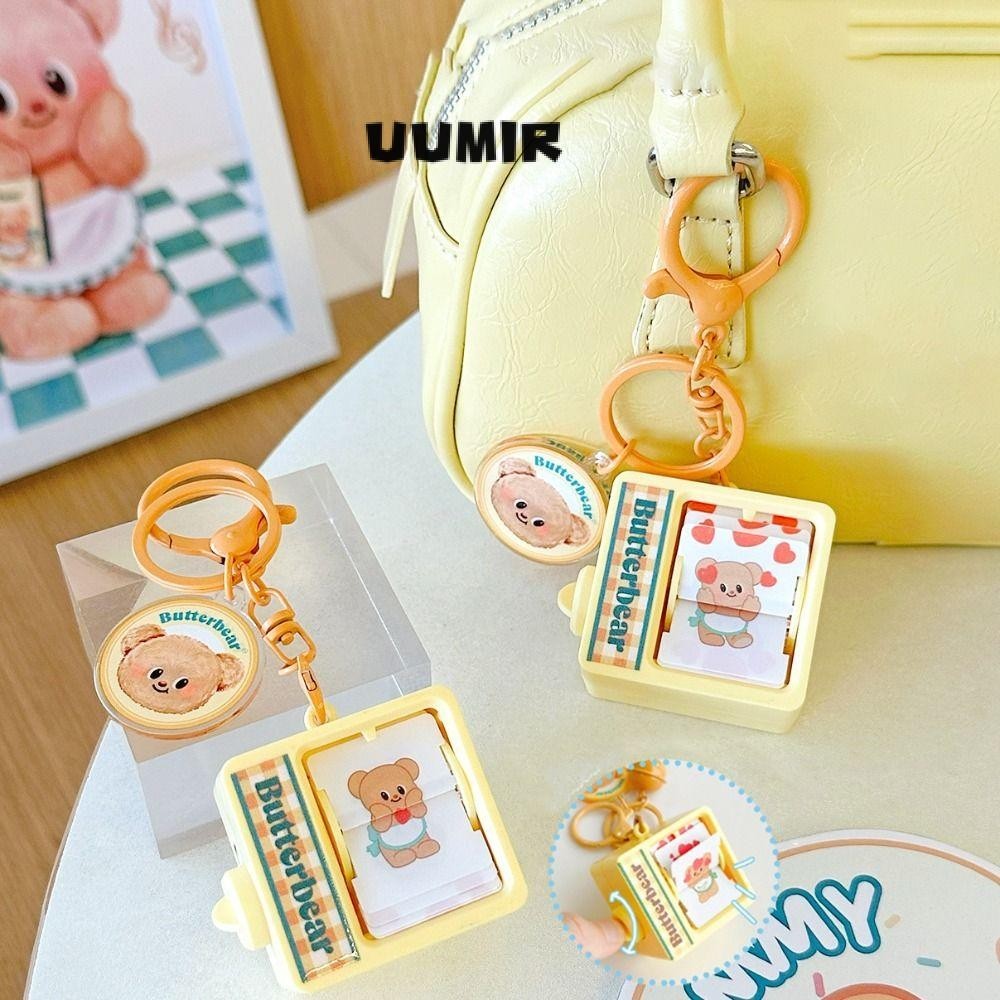UUMIR ยูมิร์ พวงกุญแจหมีเนย, พวงกุญแจสร้างสรรค์ น่ารัก, ของขวัญอะคริลิคการ์ตูนกระเป๋าเป้สะพายหลังที่แขวน