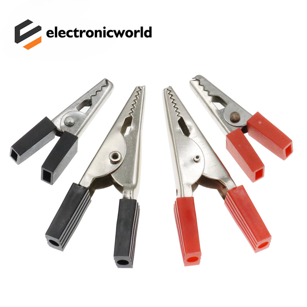 10PCSSmall/ขนาดใหญ่ฉนวนจระเข้คลิปพลาสติกจับสายทดสอบโลหะจระเข้คลิปClamps 35/50 มม.ความยาว