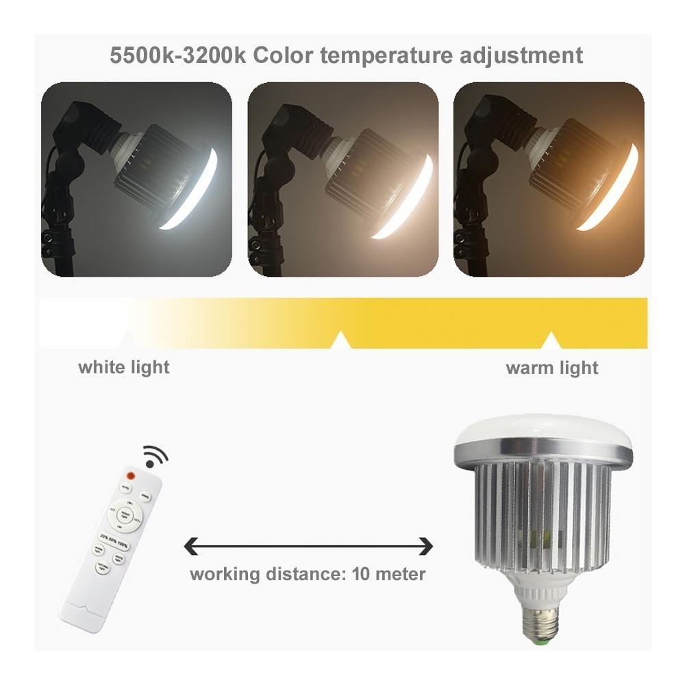 หลอดไฟ E27 85W 300W  พร้อมขาตั้ง 200 ซม. 3 สี สําหรับถ่ายภาพ วิดีโอ สตูดิโอ