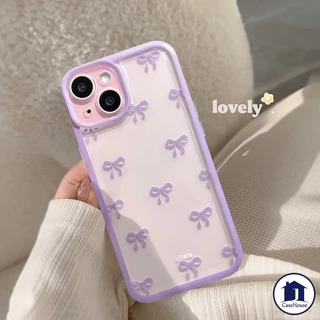 เคสนิ่มใสมีโบว์เรียบง่าย เข้ากันได้กับ OPPO A38 A6x A5 A3X A60 A16 A54 A58 A17 A18 A12 A5s A7 A15 A53 A3s A5 A57 A9 A35