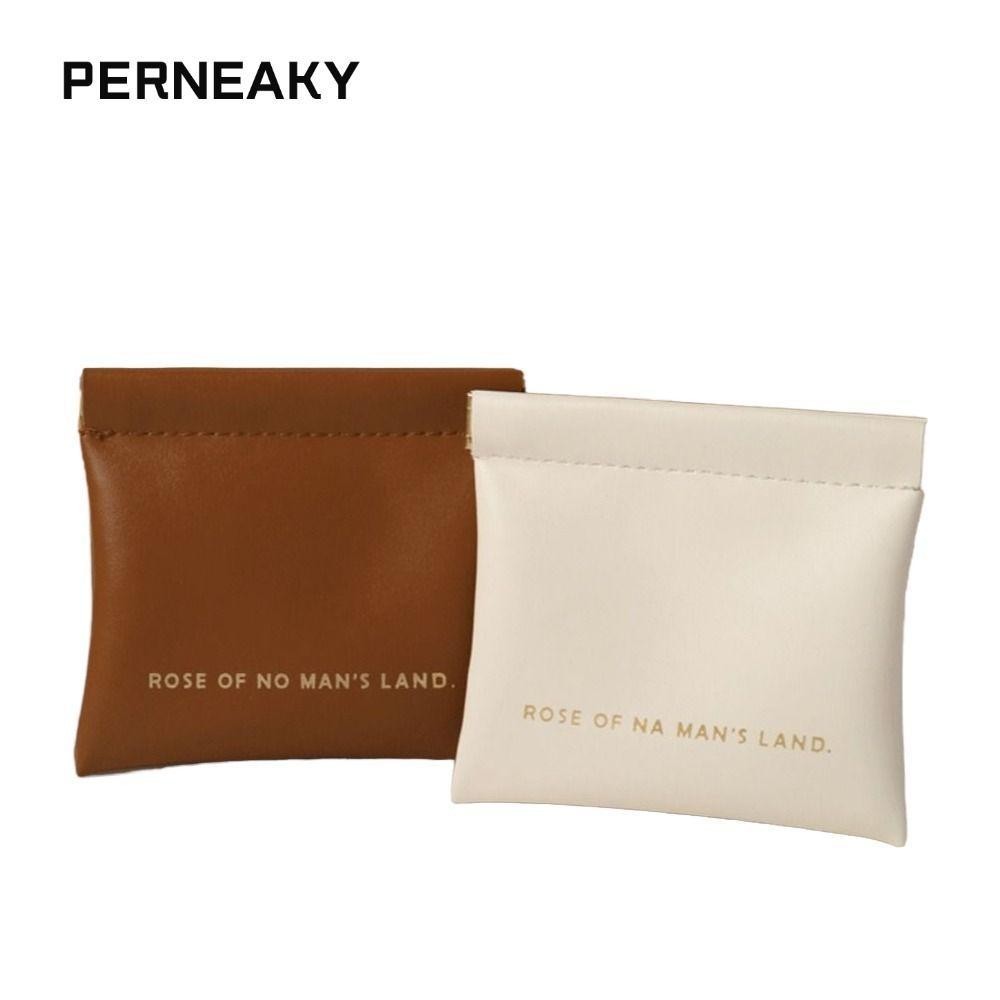 PERNEAKY ลิปสติกกระเป๋าแต่งหน้า,กระเป๋าจัดระเบียบเครื่องสําอางแบบเรียบง่ายแบบพกพา,แฟชั่น PU Travel Mini Jewelry Handbag Women Girls