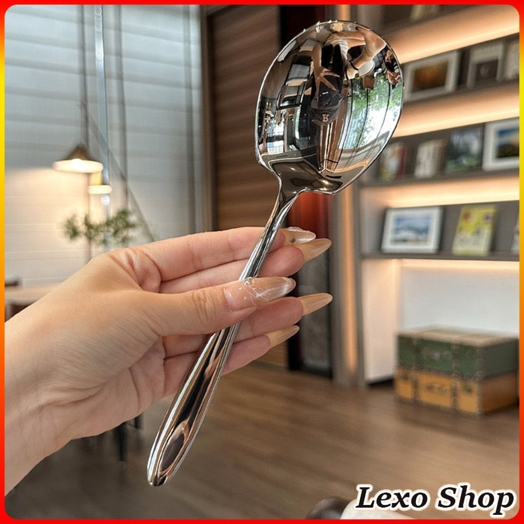 LEXO ช้อนเงินสแตนเลส ช้อนไอศครีม ตักซุป Stainless steel รูปที่ 6