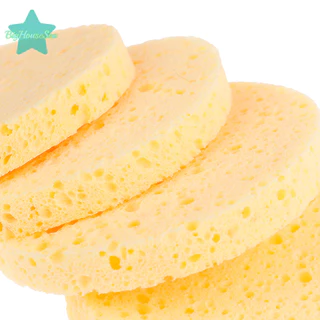 [BigHouseSea] 4 ชิ้น/เซ็ตที่มีประโยชน์ Soft Puff Face Makeup Remover ทําความสะอาดซักผ้าฟองน้ํา Pad ใหม่