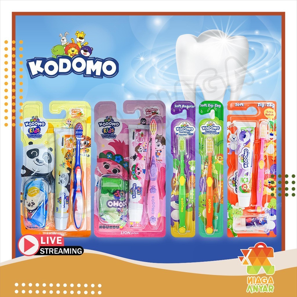 NAS KODOMO 2in1 Regular แปรงสีฟันเด็ก / แปรงสีฟันเด็ก Soft Regular / แปรงฟัน Zig Zag เด็กยาสีฟันยาสี