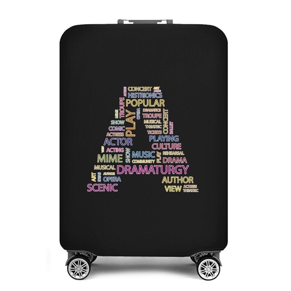 🔥 ผลิตภัณฑ์ขายร้อน ผ้าคลุมกระเป๋าเดินทาง สีพื้น ยืด Luggage Cover S/M/L/XL  ผ้าคลุมกระเป๋าเดินทาง text letter ซีรีส์