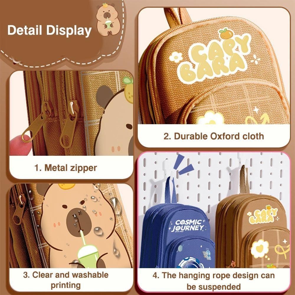 วูชู ดินสอ , คาปิบาระ/แพนด้า/นักบินอวกาศความจุขนาดใหญ่ปากกากระเป๋า,มัลติฟังก์ชั่หลายชั้นกระเป๋านักเรียน-รูปร่างปากกากล่องนักเรียนของขวัญ