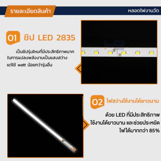 หลอดไฟงานวัด LED T8 18W สีธงชาติไทย ยาว 120 ซม. ขั้วกันน้ำ IP65 ไฟตกแต่งร้านค้า งานอีเวนต์ พร้อมใช้งาน